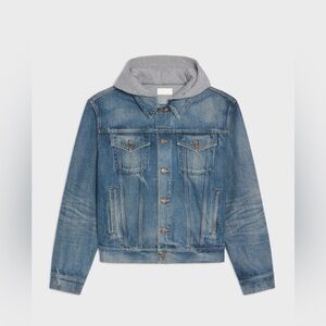 mnml | Washed Denim Jacket with Hood | M